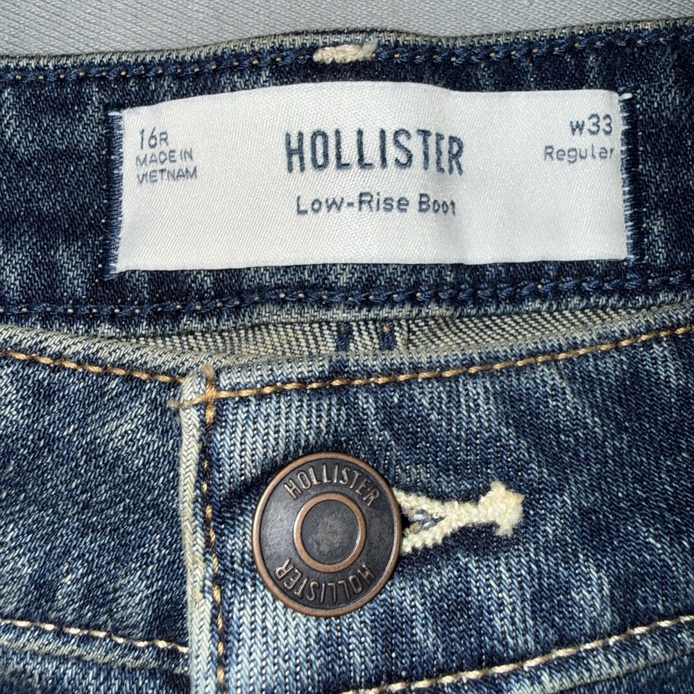 Women's Hollister Low Rise Bootcut Stretch Denim Jeans Blue Size 16R - Picture 7 of 7